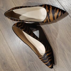 Marc Fisher Block Heel Pumps - Fur and Leather